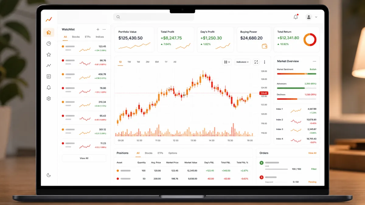 Zentoravesa AI — trading platform dashboard